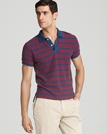 Billy Reid Stripe Tipping Polo