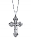 A sparkling representation of your faith. This beautiful cross pendant features round-cut diamonds (1/2 ct. t.w.) in 14k white gold. Approximate length: 18 inches. Approximate drop: 1 inch.