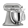 The stylish Artisan mixer achieves its luster with a special 2-coat finish that's complemented by a 5-quart stainless steel bowl with handle, pouring spout and measurement markings.