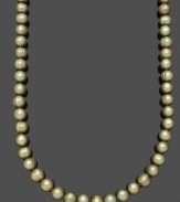 Refresh & revive your look. This stunning strand features green cultured freshwater pearls (9-1/2-10-1/2 mm) with a 14k gold clasp. Approximate length: 20 inches.