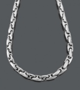 Add a little dimension to your look with a polished layer. Men's necklace features a marina link chain crafted in stainless steel. Approximate length: 24 inches.