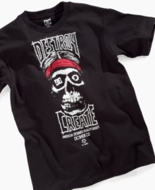 Let your raider get his thrills and chills wearing this skull-themed graphic tee from DC Shoes.