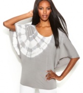 Rhinestones sparkle on cool tie dye - INC's tunic is a perfect day-to-night piece!