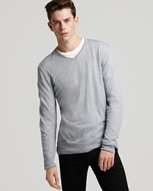 John Varvatos Star USA Ribbed V Neck Sweater