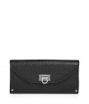 Make a luxurious statement everyday with this lovely textured black leather wallet - Classic envelope shape with classic Ferragamo silver logo on front - Durable, elegant, and perfect for everyday use