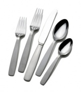 Host parties of eight with one Oxford flatware set. Wallace place settings and serving utensils pairing a smooth, matte handle and mirror-finished tines, bowls and blades get you set for every day and easy, casual entertaining.