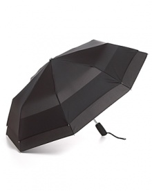 Bloomingdale's mini black umbrella combines convenience with style.