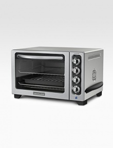 Full-size oven performance with fast results! This convection oven bakes and broils at temperatures up to 450 degrees just like your full-size oven. Includes a warm function for reheating leftovers, a toast function for breads, bagels or sandwiches, and removable broil pan with a nonstick grill.