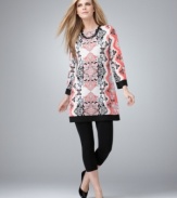 A basic tunic done one better, by Style&co. This intricate print add a pop of color to your wardrobe!