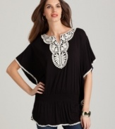 This free-spirited tunic from Style&co. gives any outfit a shot of boho-inspired chic. Try it with skinny jeans, or wear it with your bathing suit to the pool and the beach!