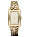 Perfect your party look with this sequined leather watch from DKNY.