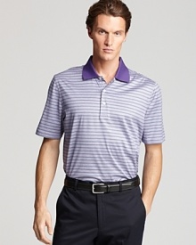 A powerful stripe polo to match your swing from Bobby Jones. Look sharp at the tee and the 19th hole alike.