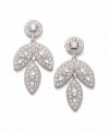 Primed for the party. Eliot Danori's Mosaic Elegance Triple Drop earrings add extra appeal to any ensemble. Earrings feature a pretty, three-leaf pattern and sparkling crystals and cubic zirconias (1/5 ct. t.w.). Crafted in silver tone mixed metal. Approximate drop: 1-1/4 inches.