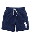 A breathable, lightweight cotton mesh short is finished with an iconic embroidered Big Pony for sporty tournament style.