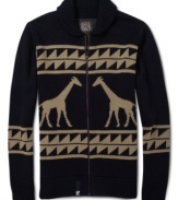 Get in touch with your tribal roots in this handsome pattern zip cardigan by LRG.