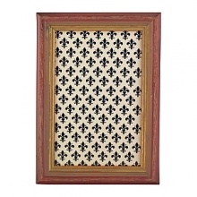 Faux distressed wood is accented with a gold-tone inner trim, in this traditionally elegant frame from Tizo.