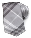 Burberry London Light Grey Check Tie