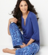 Mix up your routine with a funky pair of PJ's. With a tunic top and paisley-print pants, bedtime will be infinitely more fun.