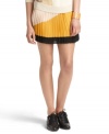 Add a graphic appeal to your fall look with this brightly colorblocked Bar III pleated mini skirt -- perfectly paired with oxfords or booties!