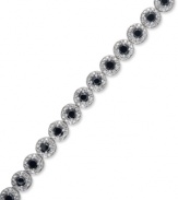 The perfect sparkling serve. This dynamic tennis bracelet features round-cut black diamonds (3 ct. t.w.) in a smooth sterling silver setting. Approximate length: 7-1/4 inches.