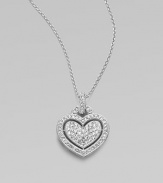 EXCLUSIVELY AT SAKS. A double sided heart pendant set in a crystal pavé.Crystal Rhodium plated Length, about 16 with 2 extender Lobster clasp closure Imported 