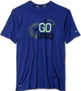 Push yourself. This Nike t-shirt with Dri-Fit technology keeps you comfortable so you can go beyond your goals.