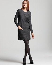 Designed in a classic shift silhouette that gracefully skims the body, this BOSS Black dress is crafted in a versatile stretch ponte knit for a fabulous fit and all-day comfort.