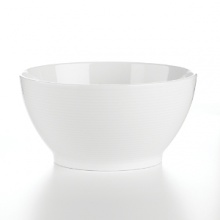 Fine porcelain dinnerware, serveware and accessory pieces made in Germany designed by Thomas for Rosenthal. White color with subtle raised white lines. Perfect for everyday use or entertaining. Dishwasher and microwave safe.