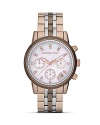 Put on the ritz with this tri-tone bracelet watch from MICHAEL Michael Kors. Crafted from stainless steel with a crystal-accented dial, it encapsulates high-impact accessorizing.