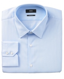 Tonal stripes enliven even the most basic of dress shirts from BOSS by Hugo Boss.