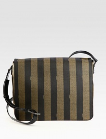 EXCLUSIVELY AT SAKS. Elegantly striped messenger bag with magnetic button closure and interior pockets and compartments to secure all of your business essentials.Flap, magnetic closureAdjustable shoulder strapInterior zip, slip pocketsLeather14W x 11H x 4DMade in Italy