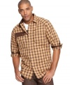 This Rocawear button down has a cool retro meets rugged style.