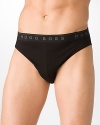 Seamless back creates a smooth line under clothes. Gusset construction for support and comfort. Signature logo waistband.