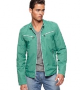 Refresh your layered look with this light weight jacket from Guess.