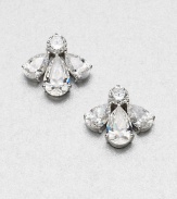 Richly faceted cubic zirconia stones set in gleaming sterling silver form a graceful fan shape with lots of shimmer.Cubic zirconiaSterling silverWidth, about ½Post backImported