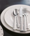 Etched polka-dots on stainless steel lend elegance to your tabletop.