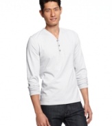 Long sleeve y-neck t-shirt by Alfani Red. Looks great worn solo or over layers.