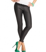 All about downtown cool, Celebrity Pink Jeans' leggings feature faux-leather front panels for a bit of edge.