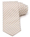 You'll prize the modern silhouette of this narrower tie from BOSS Black, patterned with handsome stripes for classic appeal.