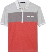 Cool color-blocking makes this Sean John polo an instant weekend must-have.