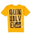 Block letters and contrast coloring will make this graphic tee shirt from Quiksilver one of the first picks from his closet.