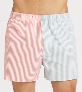 Superior soft cotton boxers in a contrasting stripe pattern with an elastic waistband for added comfort and support.Elastic waistbandCottonMachine washImported