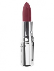 Boysenberry Lip Modern is a sheer matte medium berry shade that feels pleasantly soft: somewhere between shiny and matte. Its look is reminiscent of when the mouth has been lightly blotted with a tissue. A seal of marine collagen protects lips and plumps them up to their fullest. This fragrance-free formula offers natural UVA/UVB protection. 