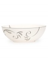 A fluid contemporary pattern with subtle shimmer dances along the edging of this all-purpose bowl. As a stylish accent for entertaining or a simple way to spruce up an everyday meal, the Voila collection always looks right. Qualifies for Rebate