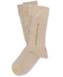 From GoldToe, a four-pack wardrobe of fashion dress socks in go-to neutrals.