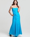 Fashioned in supple chiffon, this Jill Stuart Dress strapless gown flaunts a bodice-length ruffle and show-stopping hue.