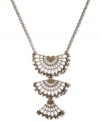 Open-ended fashion. This Lucky Brand necklace features three pendants with openwork detail and golden tones. Crafted in silver tone mixed metal. Approximate length: 32 inches + 2-inch extender. Approximate drop: 4-1/8 inches.