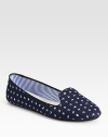 Comfortable cotton staple in a darling anchor print, concluded with a rubber sole for added traction. Cotton upperCotton and leather liningRubber solePadded insoleImported