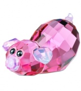 Pretty in pink. This little Piggy Sue figurine is cute, lovable and glittering in faceted rose crystal from her snout to corkscrew tail. An adorable essential for the Swarovski Lovlots collector.