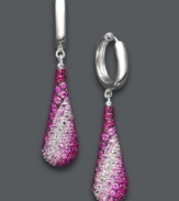 A sweet touch of femininity. Balissima by Effy Collection's stunning teardrop-shaped earrings feature shades of round-cut pink sapphires (3-7/8 ct. t.w.) set in sterling silver. Approximate drop: 1-3/4 inches.